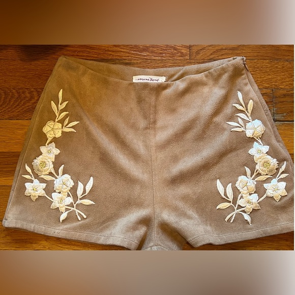 American Threads Faux Suede Shorts - Picture 1 of 6